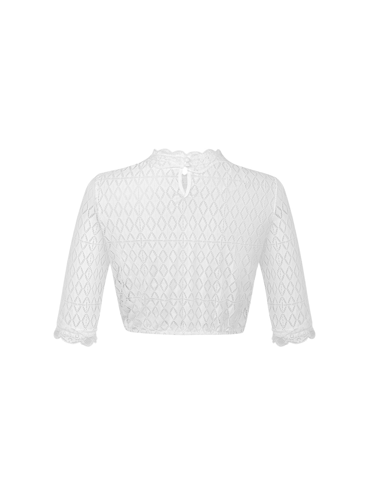 Dirndlbluse Kiana in weiß – kurzarm mit