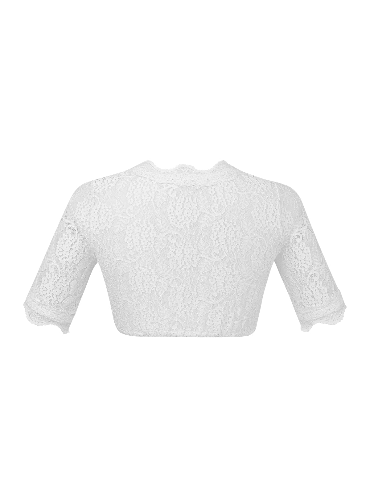 Dirndlbluse Lilly in weiß – kurzarm mit V-Ausschnitt