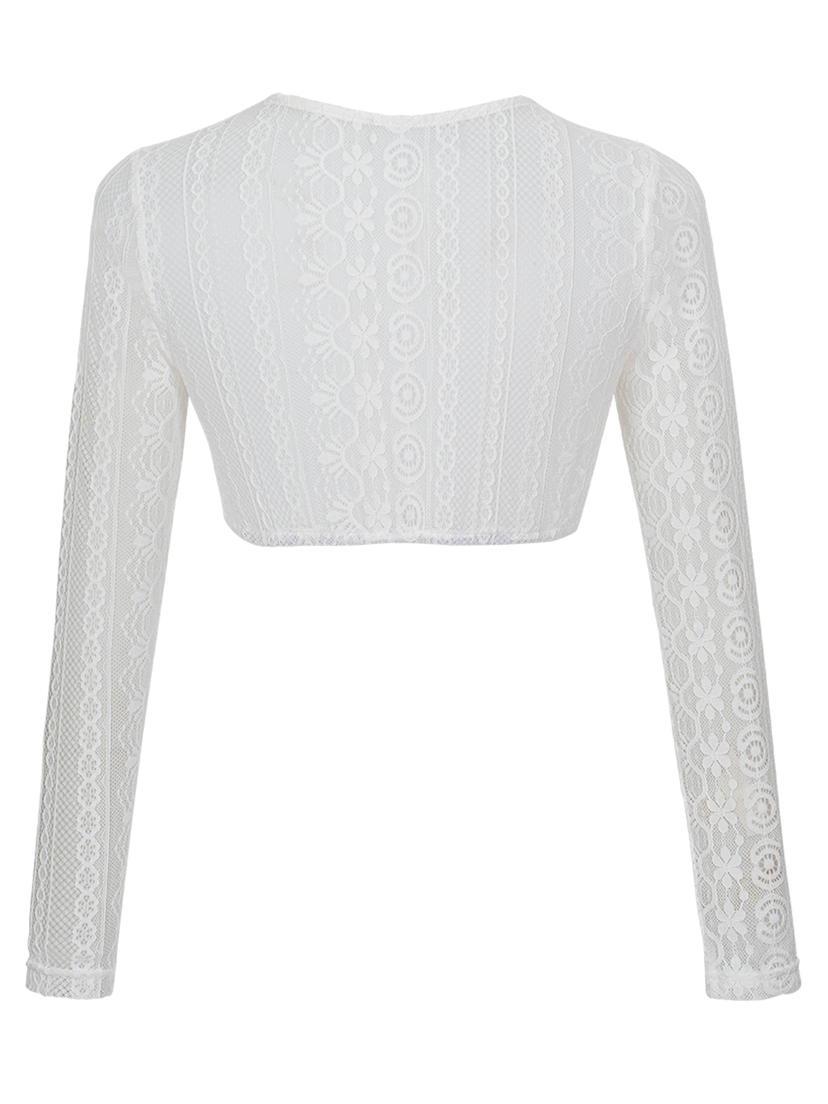 Dirndlbluse Chiara in Weiß – Langarm mit
