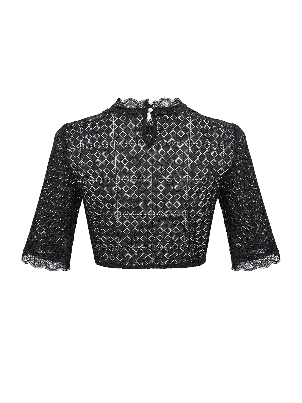 Dirndlbluse Kiana in Schwarz – Halbarm mit