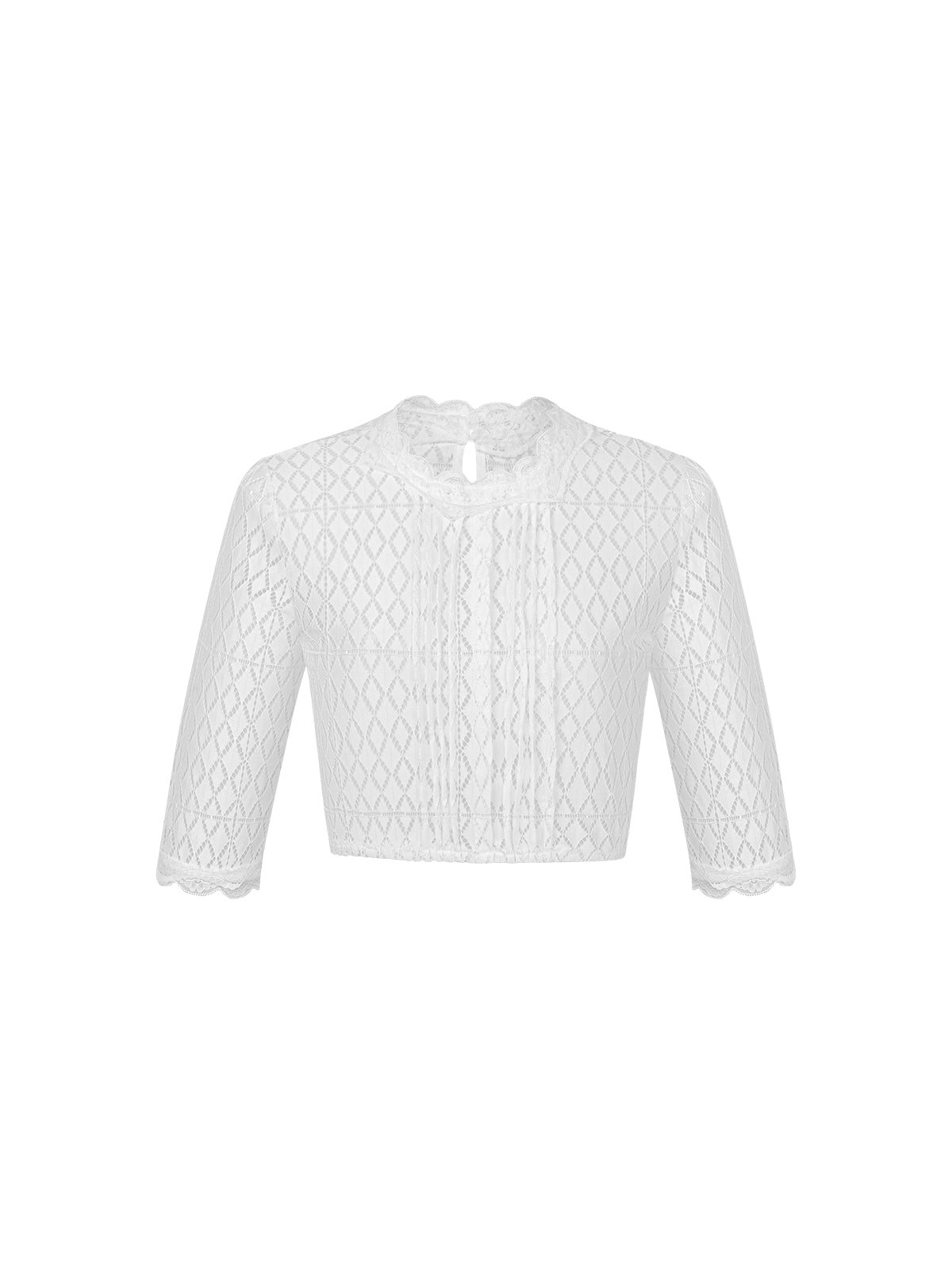 Dirndlbluse Kiana in weiß – kurzarm mit