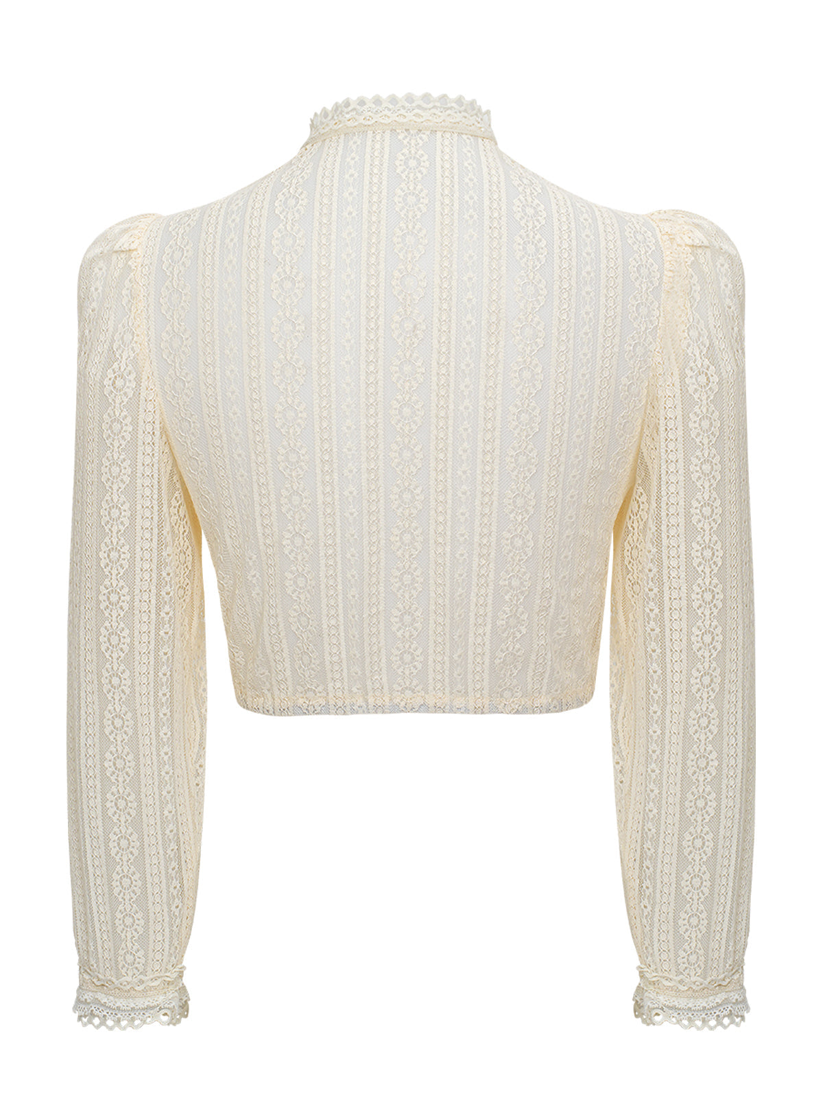 Dirndlbluse Velin in Beige – Langarm mit Hochgeschlossen