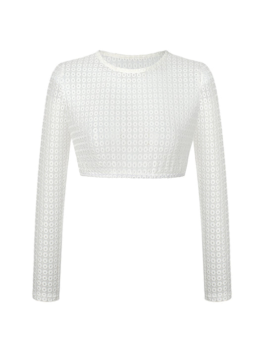 Dirndlbluse Kiki in Weiß – langarm mit