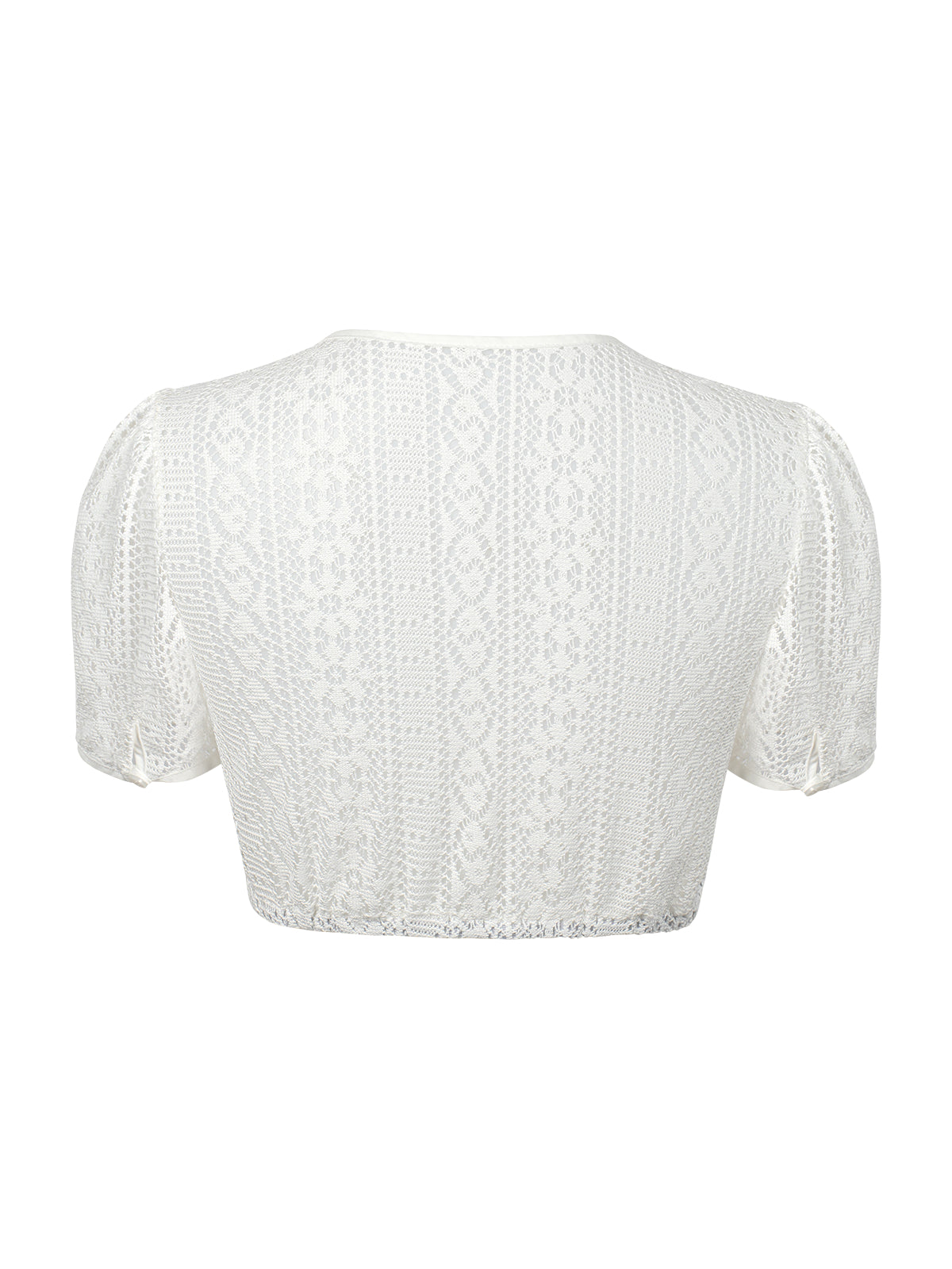 Dirndlbluse Iliana in Weiß – kurzarm mit