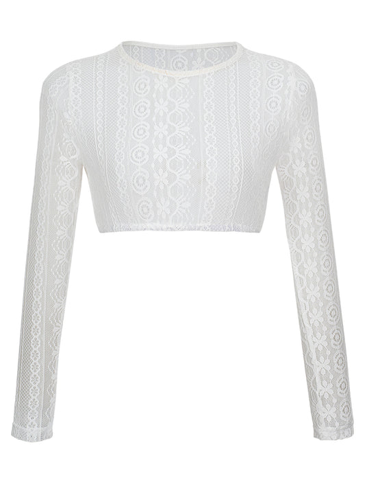 Dirndlbluse Chiara in Weiß – Langarm mit