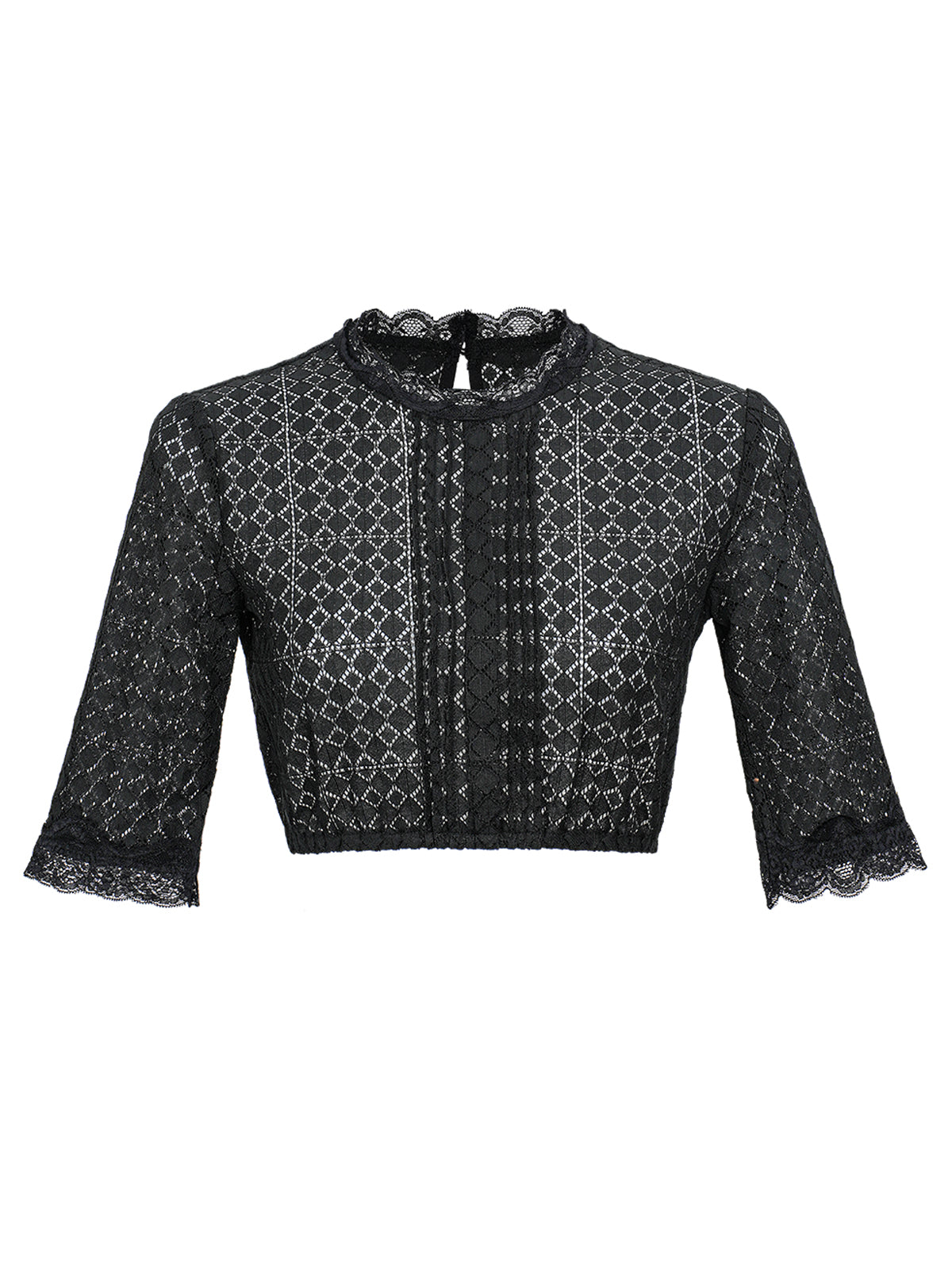 Dirndlbluse Kiana in Schwarz – Halbarm mit