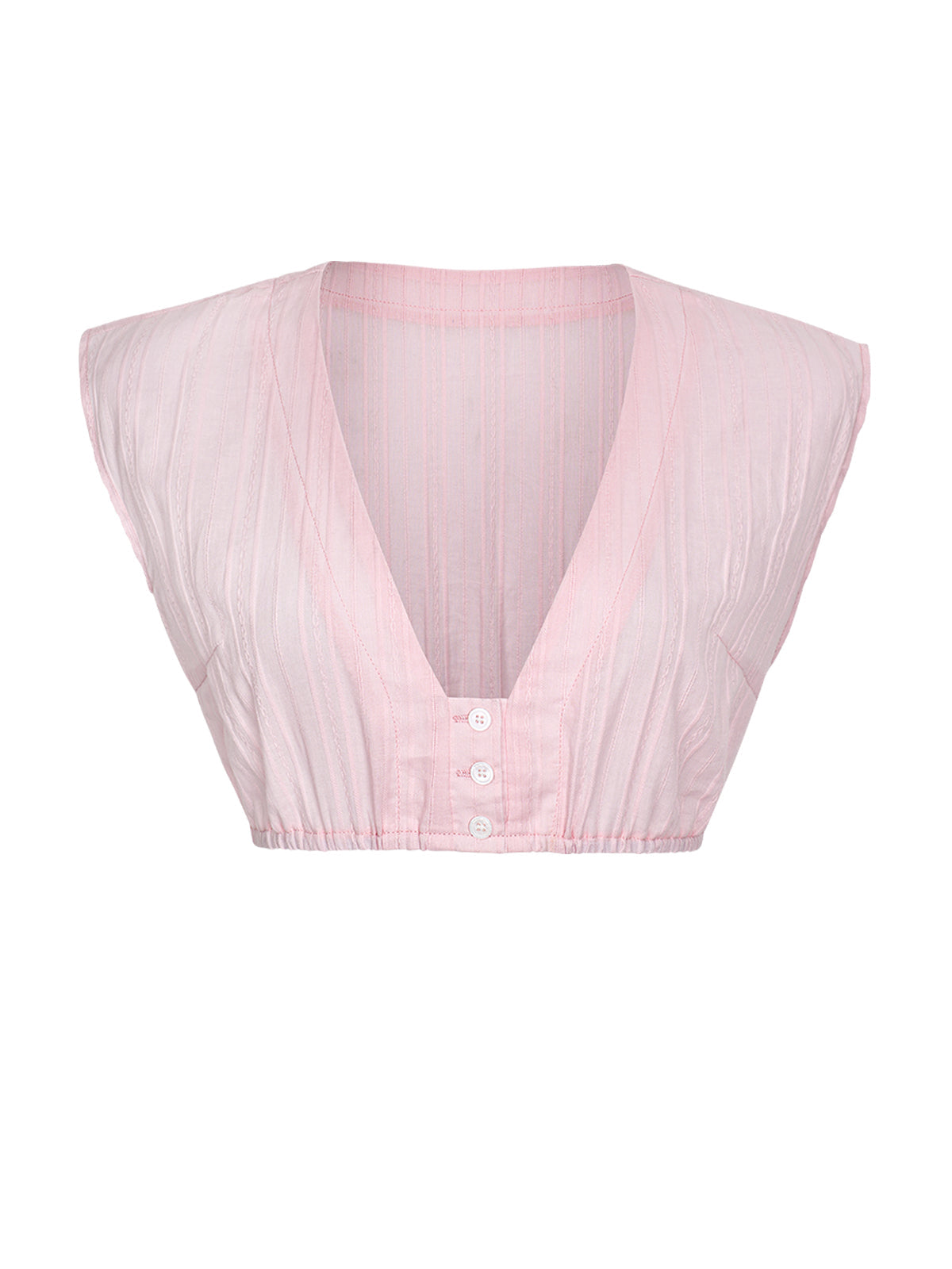 Dirndlbluse Milana in Rosa – Ärmellos mit V-Ausschnitt