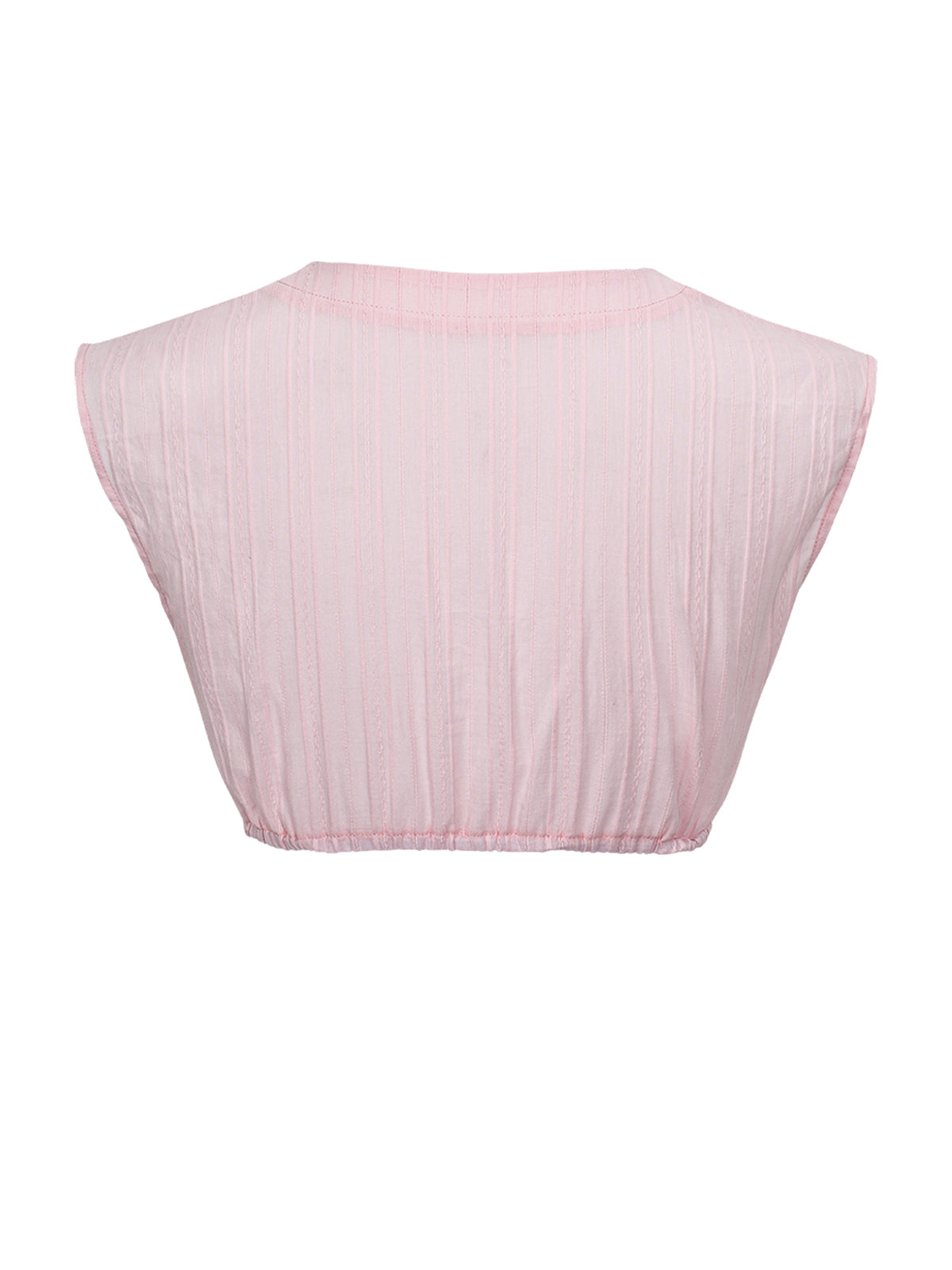 Dirndlbluse Milana in Rosa – Ärmellos mit V-Ausschnitt