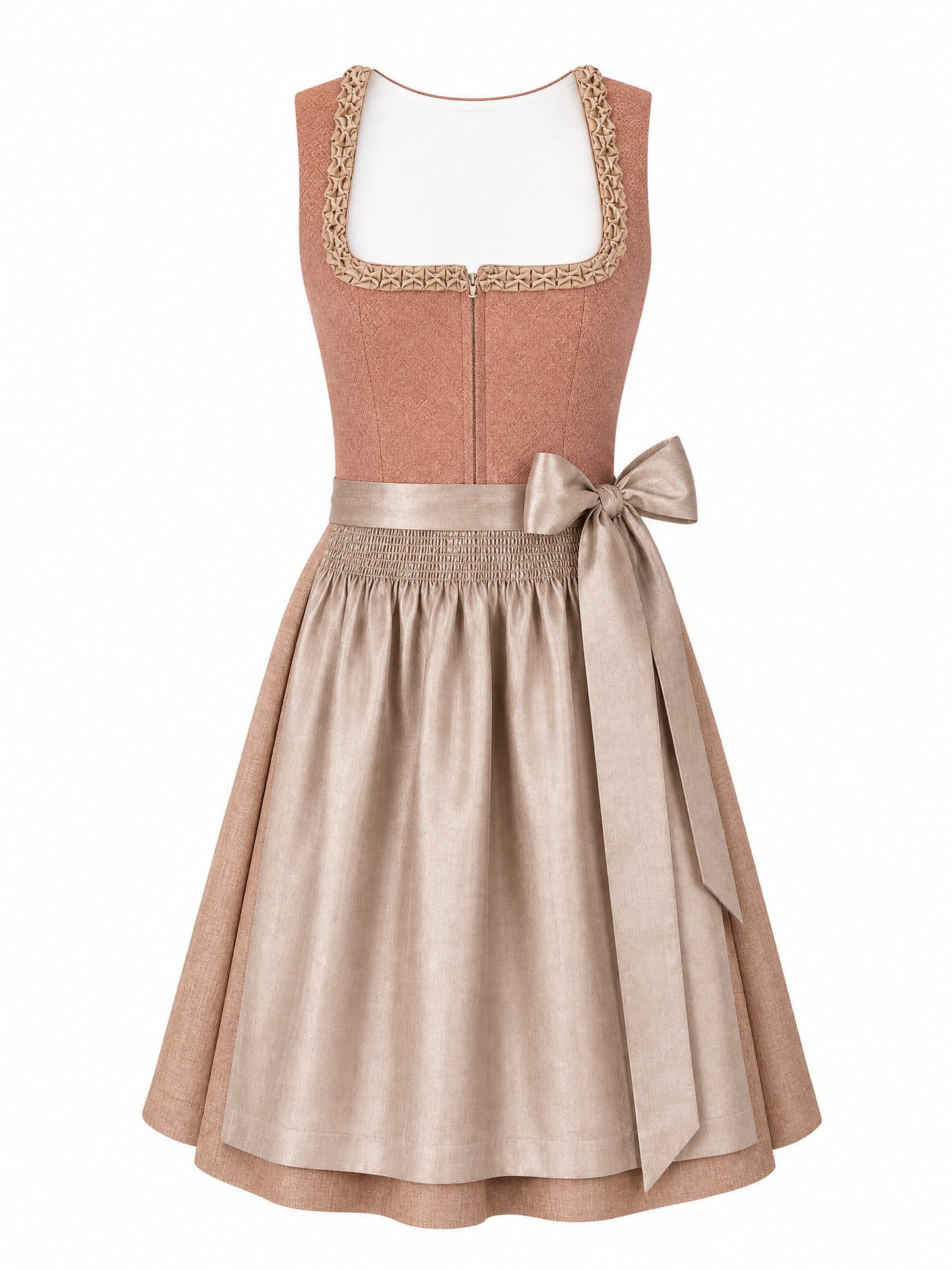 Dirndl Sophie | Terrakotta-Rosé | Eckig