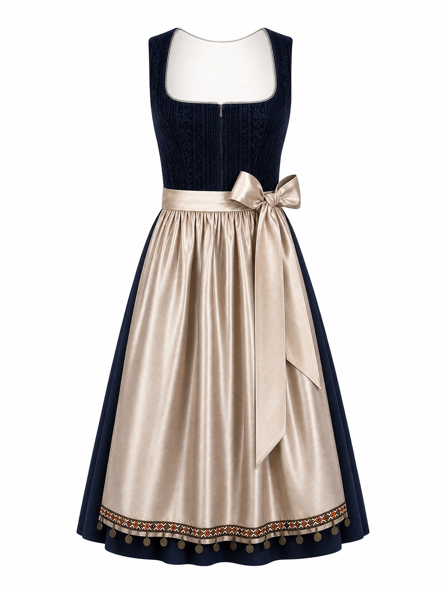 Dirndl Stella | Mitternachtsblau | Eckig