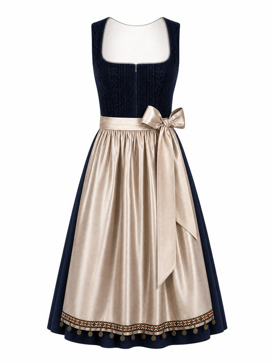 Dirndl Stella | Mitternachtsblau | Eckig