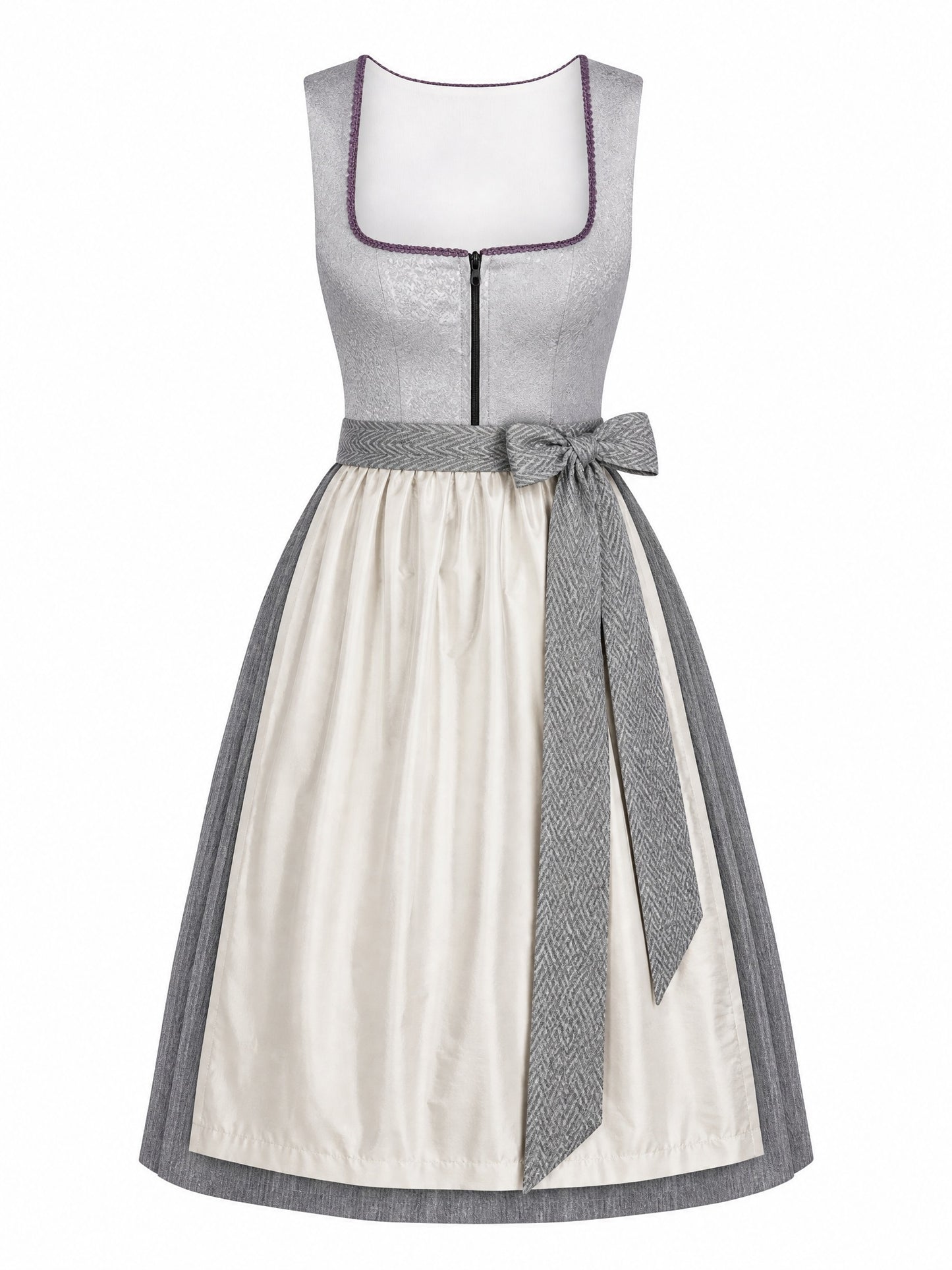 Dirndl Laura | Perlgrau | Eckig