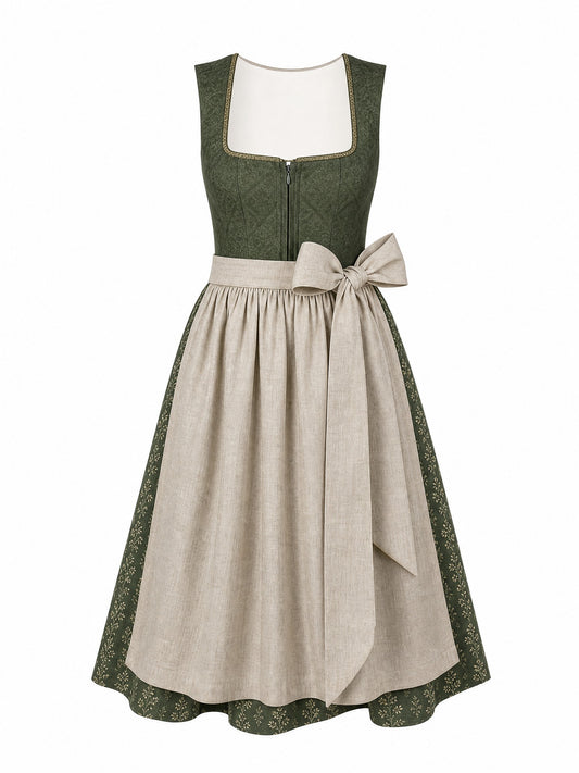 Dirndl Victoria | Waldgrün | Eckig