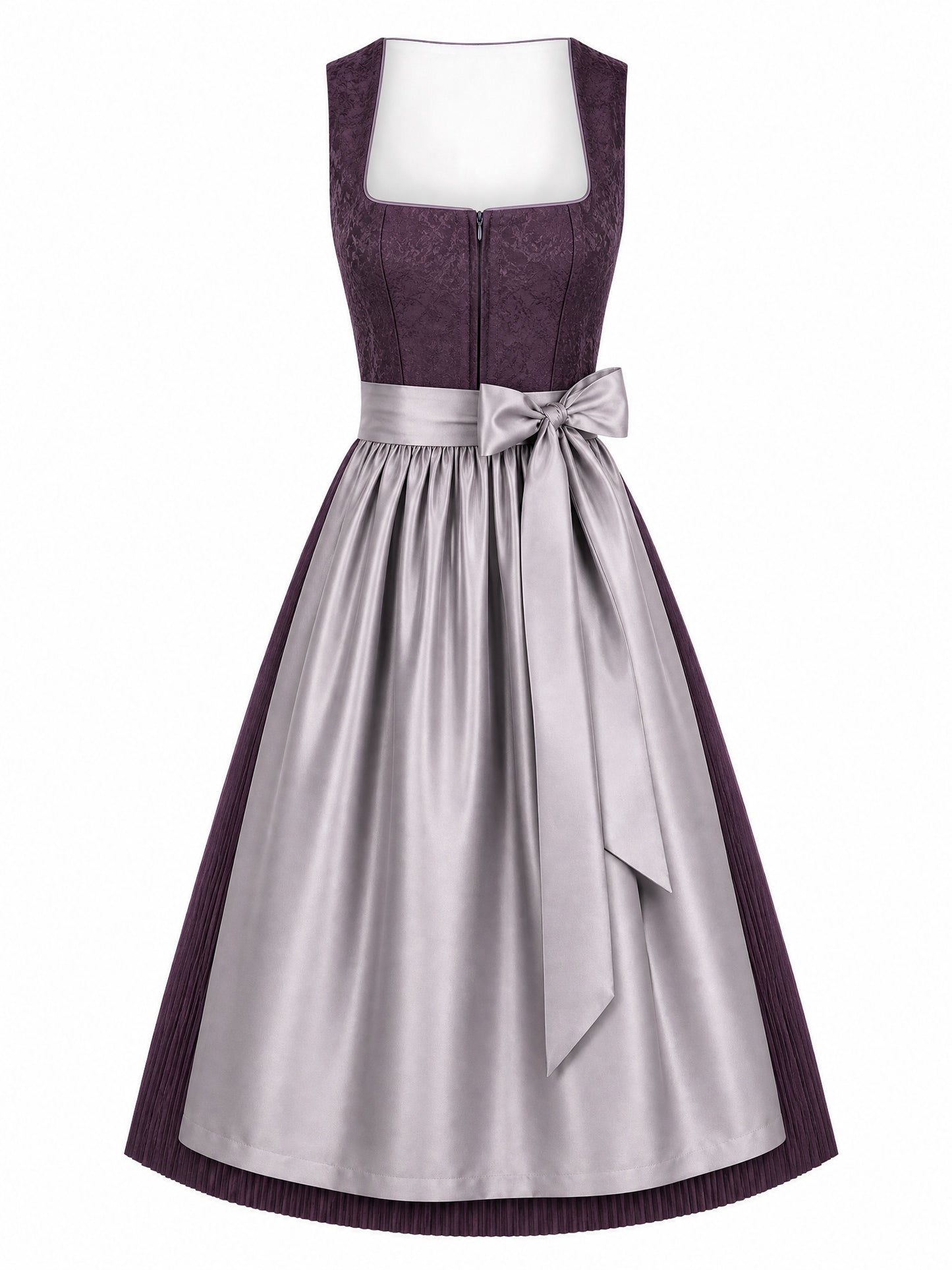 Dirndl Leonie | Aubergine | Eckig
