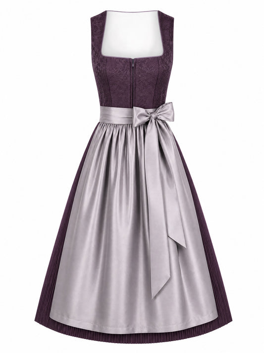 Dirndl Leonie | Aubergine | Eckig