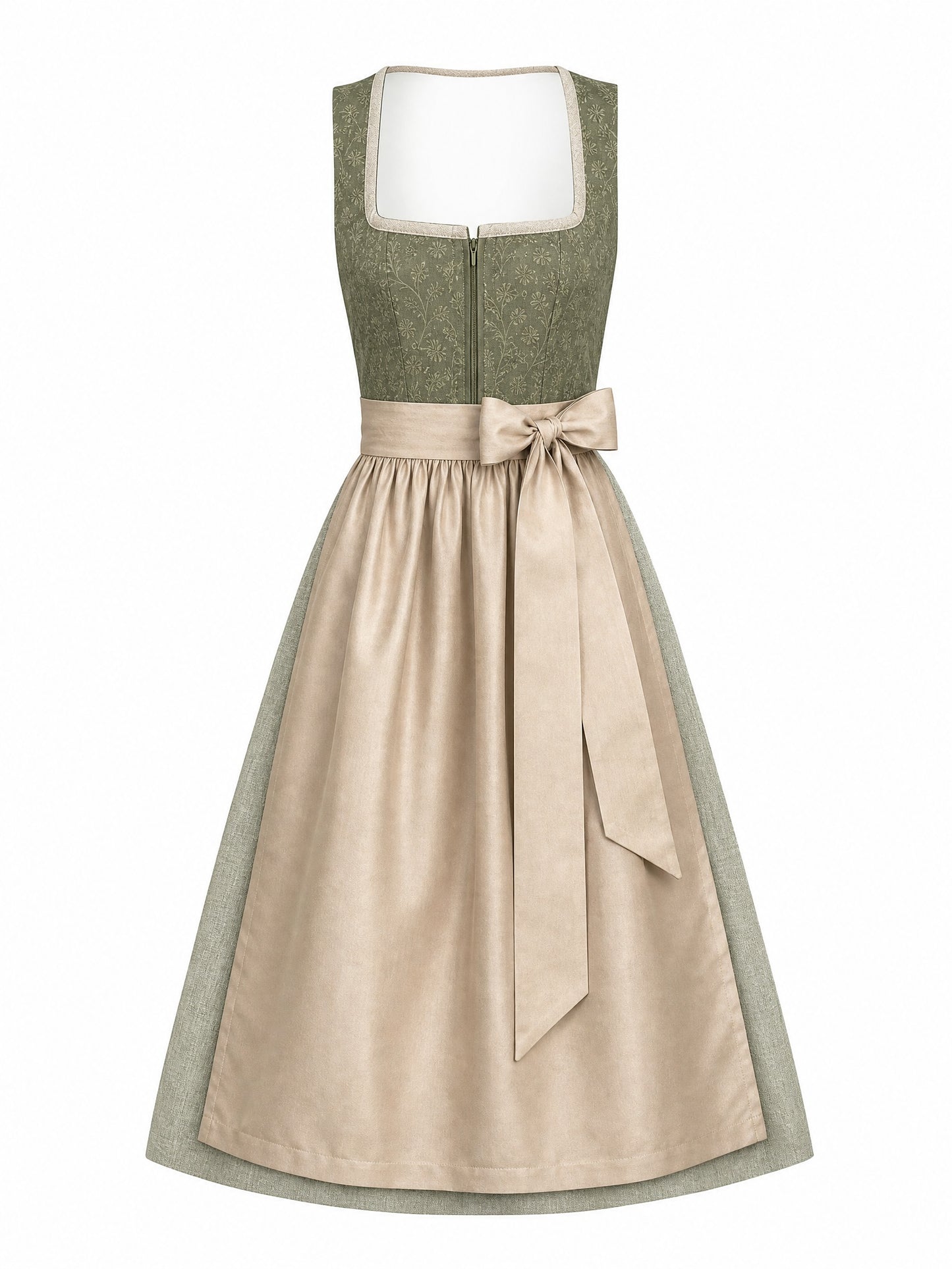 Dirndl Mona | Moosgrün | Eckig