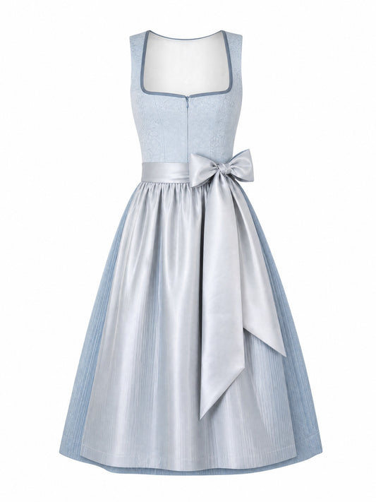 Dirndl Lina | Puderblau | Eckig