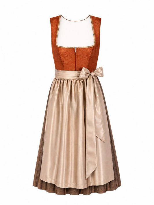 Dirndl Louisa | Sienabraun | Eckig