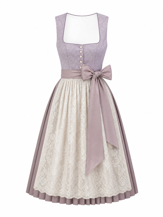 Dirndl Bella | Alt-Lavendel | Eckig