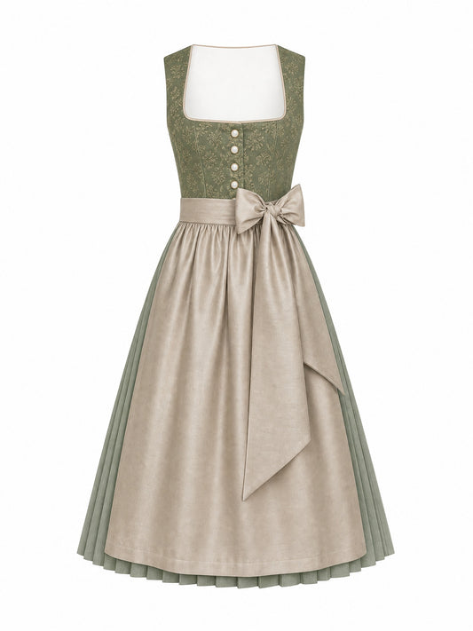 Dirndl Mara | Moosgrün | Eckig