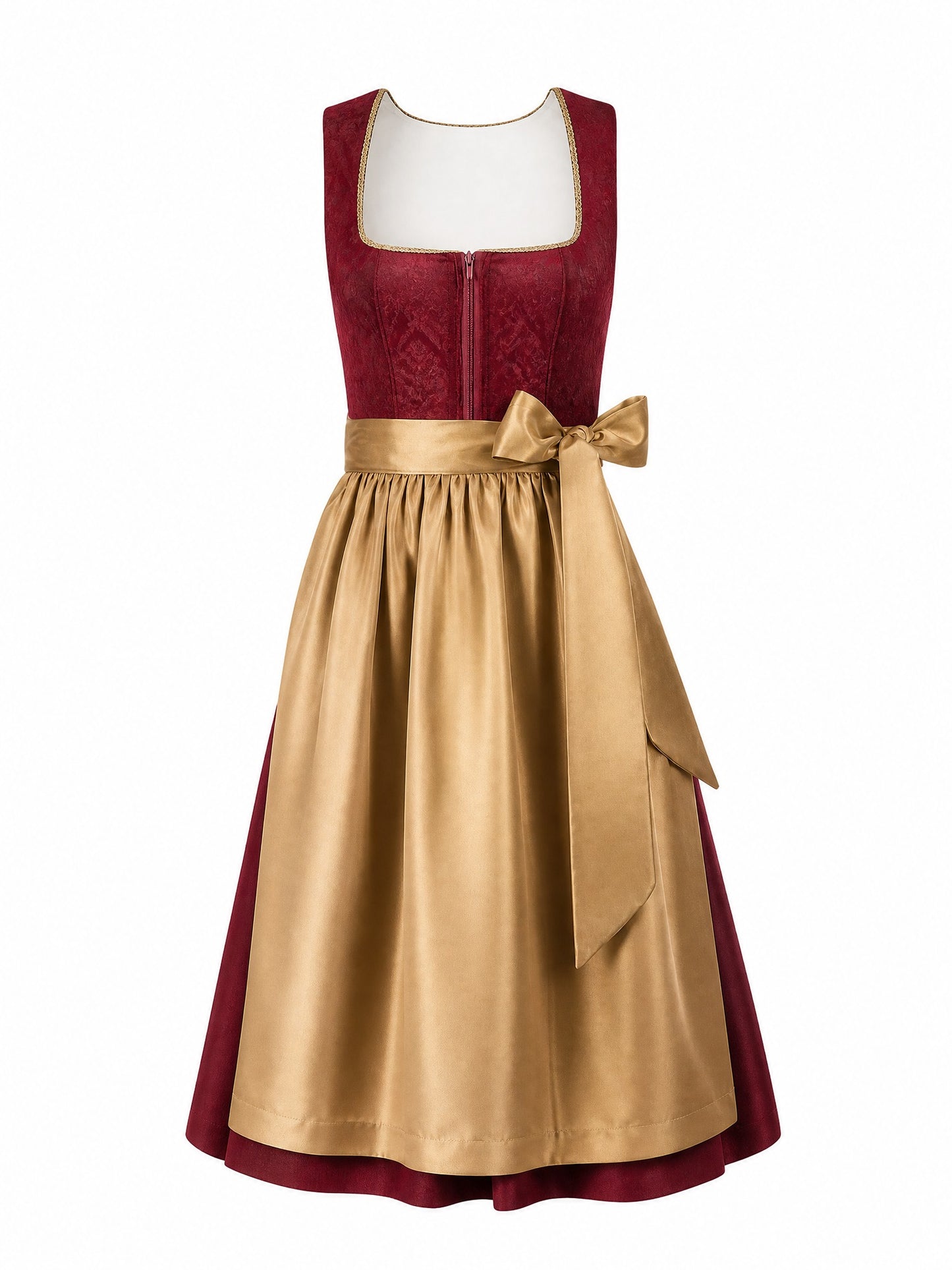 Dirndl Paula | Cranberryrot | Eckig