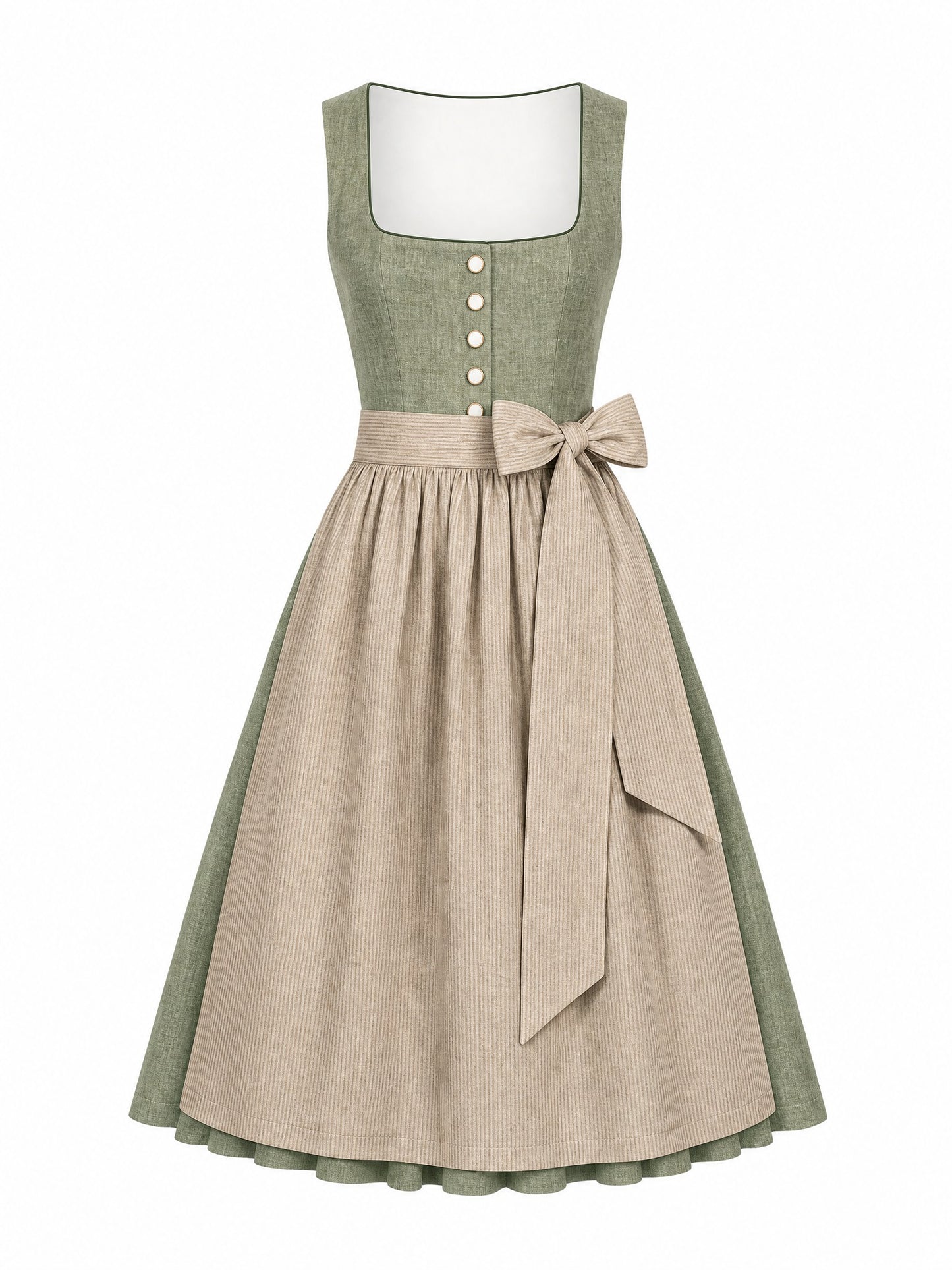 Dirndl Marlene | Eukalyptusgrün | Eckig