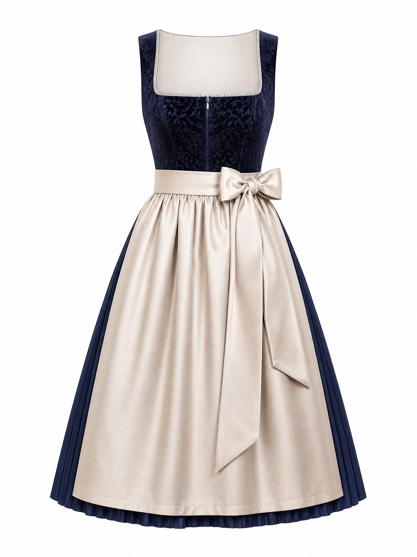 Dirndl Mia | Mitternachtsblau | Eckig