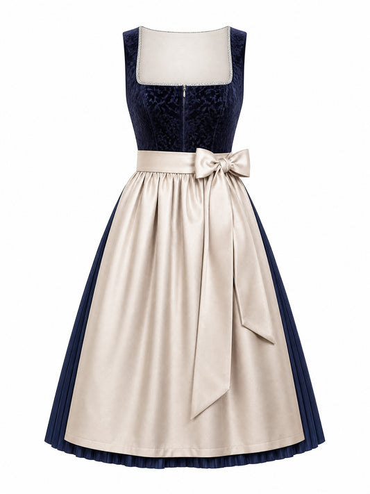 Dirndl Mia | Mitternachtsblau | Eckig