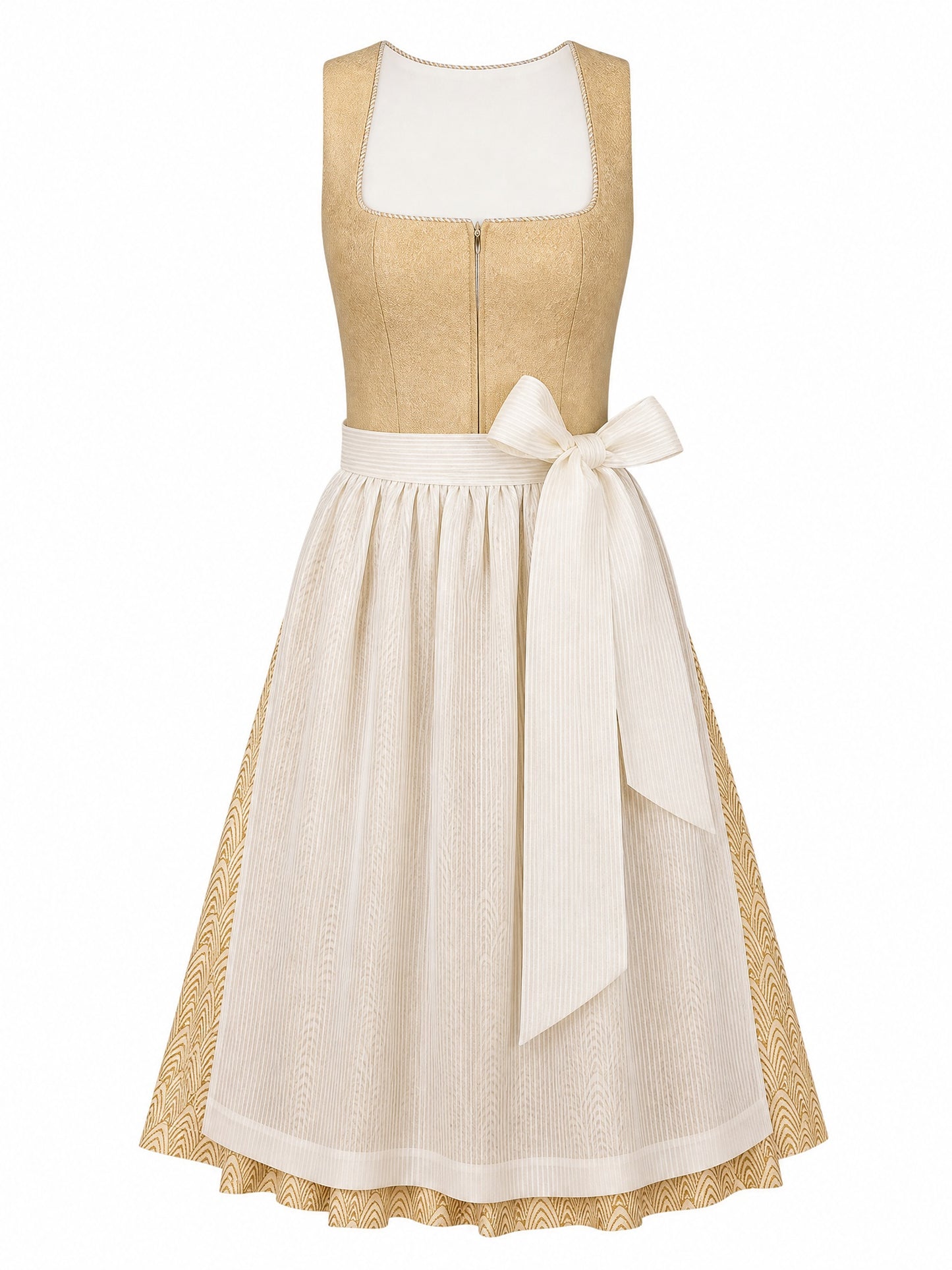 Dirndl Carla | Silberblau | Eckig