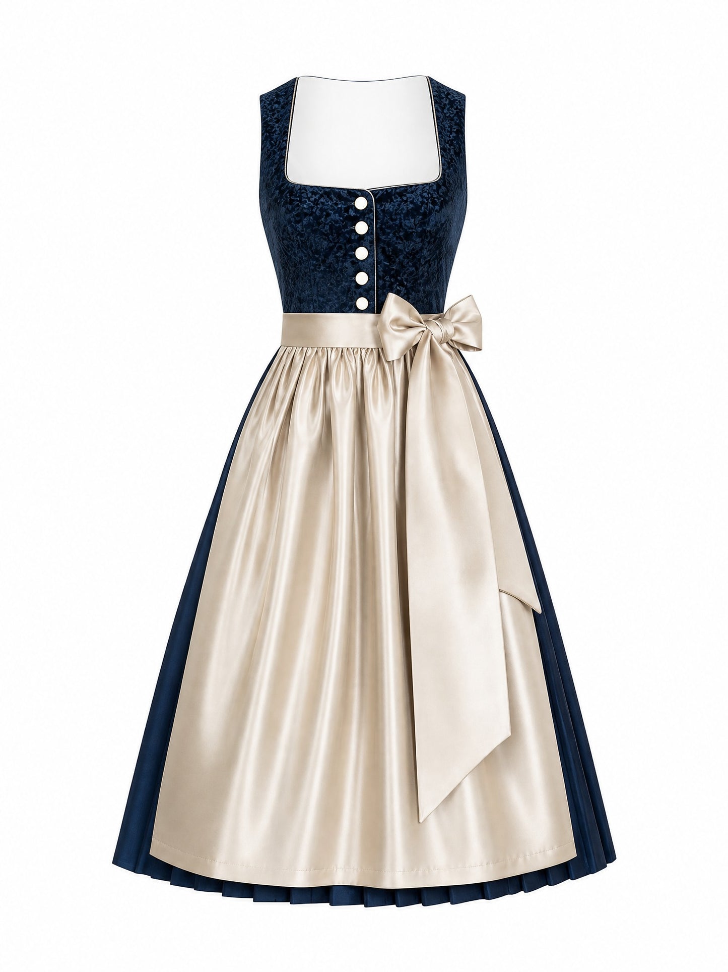 Dirndl Charlotte | Mitternachtsblau | Eckig