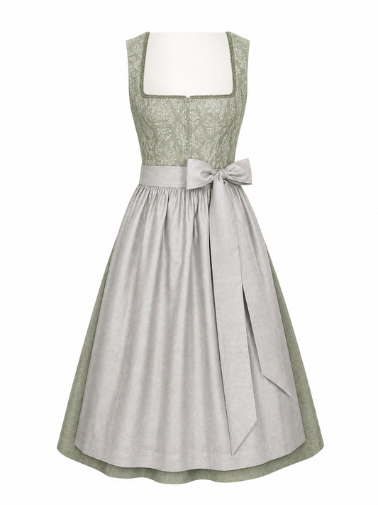 Dirndl Daria | Salbeigrün | Eckig