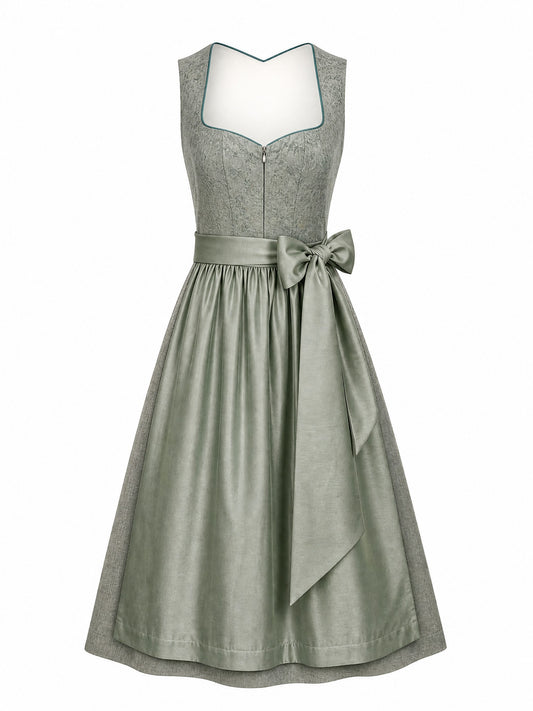 Dirndl Olivia | Flechtengrau | Herzlinie