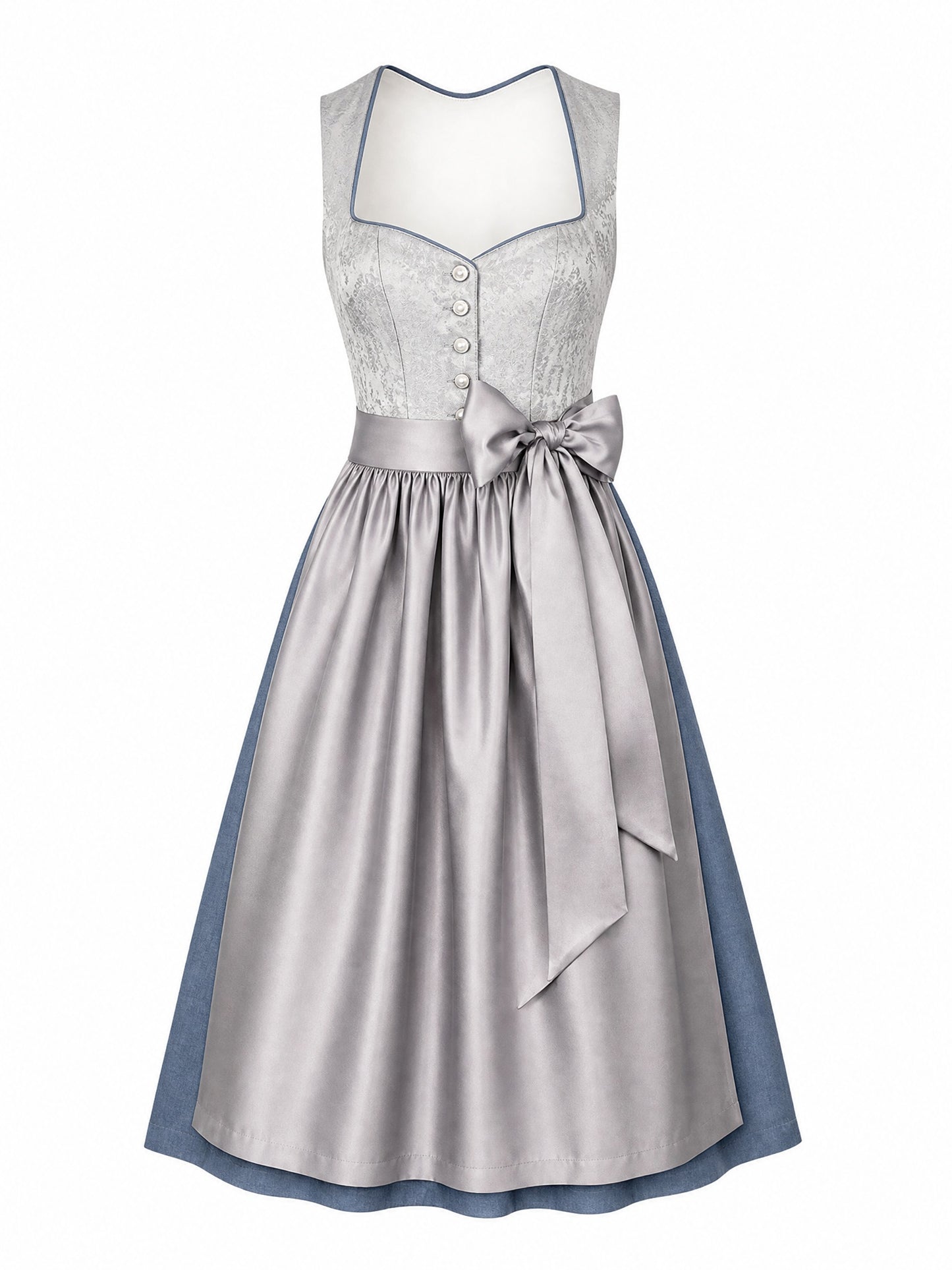 Dirndl Erika | Silberblau | Herzlinie