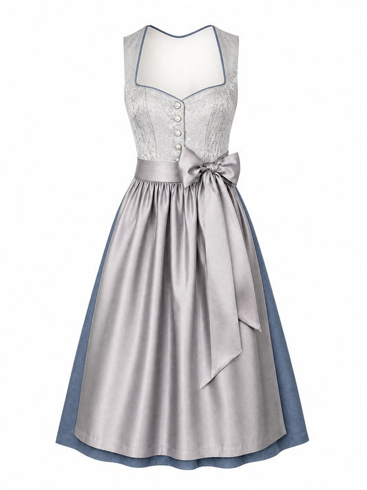 Dirndl Erika | Silberblau | Herzlinie