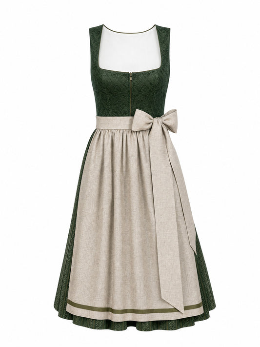 Dirndl Esther | Waldgrün | Eckig