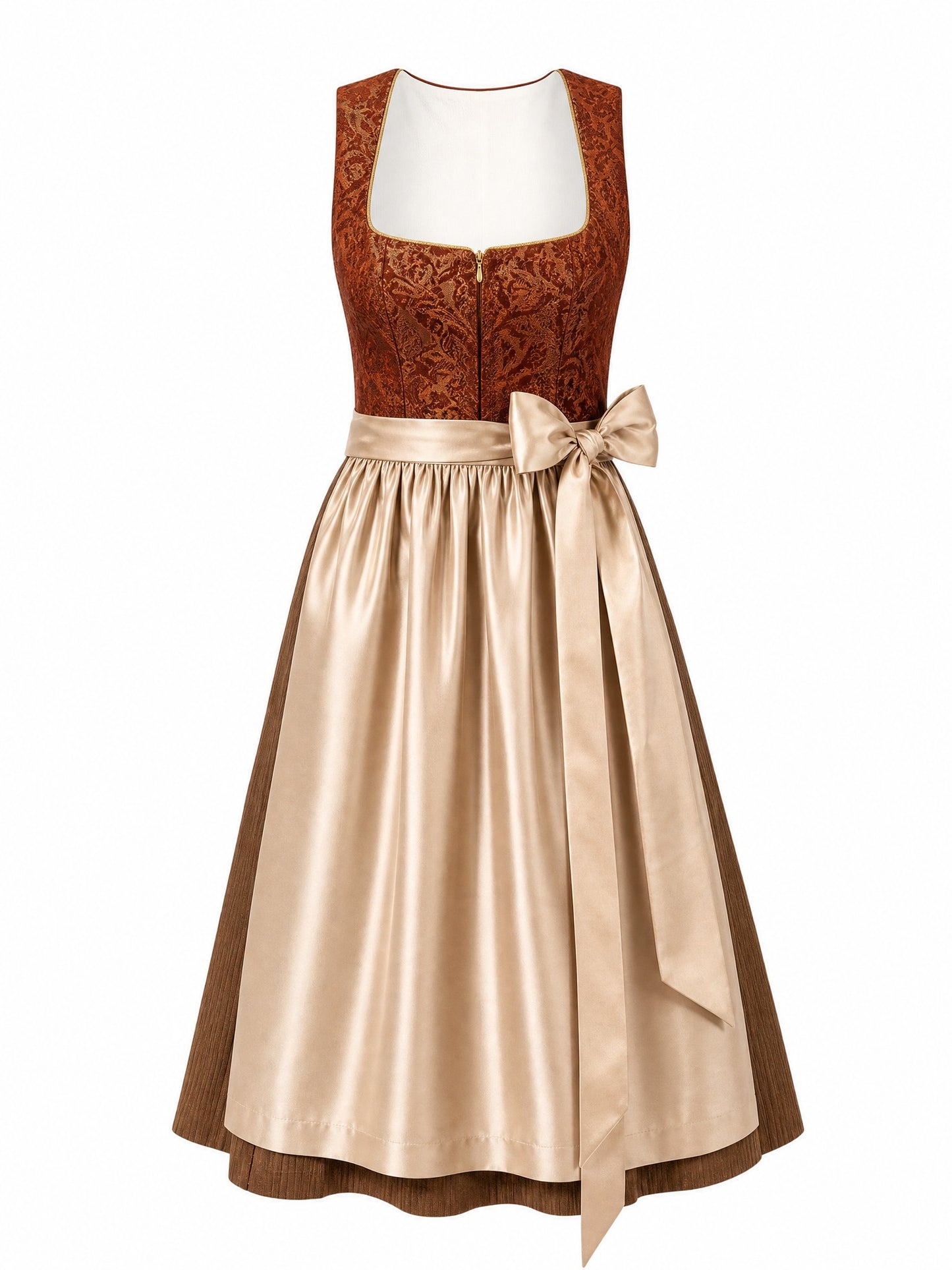 Dirndl Teresa | Sienabraun | Eckig